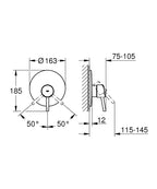 Grohe Concetto Ankastre Duş Bataryası - 19345001 teknik çizim
