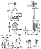 Grohe Pisuar Için Sıcaklık Sensörü - 39367000 teknik çizim
