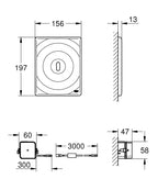 Grohe Gömme Rezervuar  Fotoselli Kumanda Paneli Krom - 38699001 teknik çizim