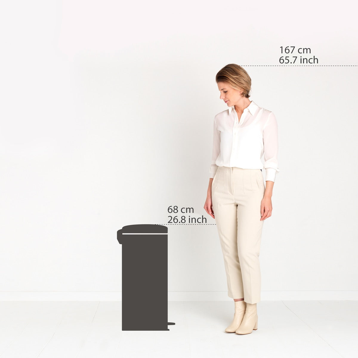 Brabantia Çöp Kutusu 30 litre Newicon Pedallı Beyaz 111785