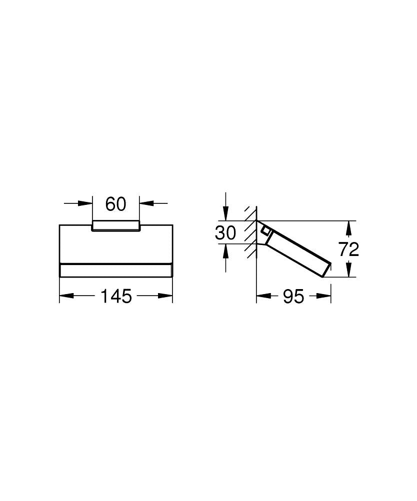 Grohe Selection Cube Tuvalet Kağıtlığı - 40781000 teknik çizim