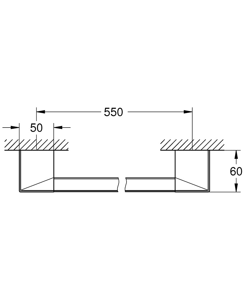 Grohe Selection Cube Tutamak/Havluluk 40807000 teknik çizim