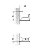 Grohe Selection Cube Bornoz Askılığı - 40782000 teknik çizim