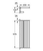 Grohe Raf Havluluk 58x20 cm Selection Cube Krom - 40804000 teknik çizim