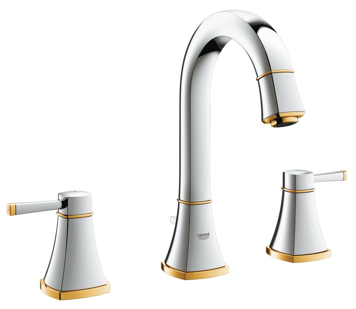 Grohe Lavabo Bataryası 3 Delikli Grandera Krom/Altın - 20389IG0