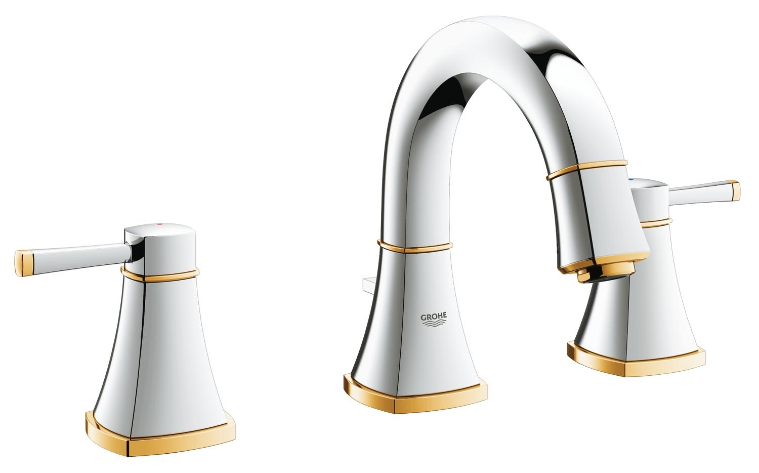 Grohe Lavabo Bataryası 3 Delikli Grandera Krom/Altın - 20417IG0