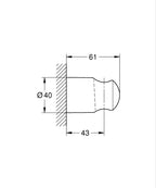 Grohe Tempesta Sabit El duşu Askısı - 28605001 teknik çizim
