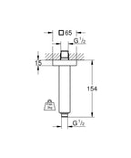 Grohe Rainshower® Tavan İniş Borusu 154 mm - 27711000 teknik çizim