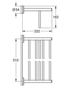 Grohe Raf Havluluk BauCosmopolitan Krom - 40462001 teknik çizim