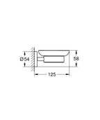 Grohe Sabunluk Seti Essentials Krom - 40444001 teknik çizim
