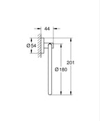 Grohe Essentials Halka Yuvarlak Havluluk - 40365001 teknik çizim