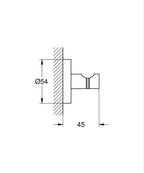 Grohe Essentials Havlu/Bornoz Askılığı Hard Graphite - 40364A01 teknik çizim