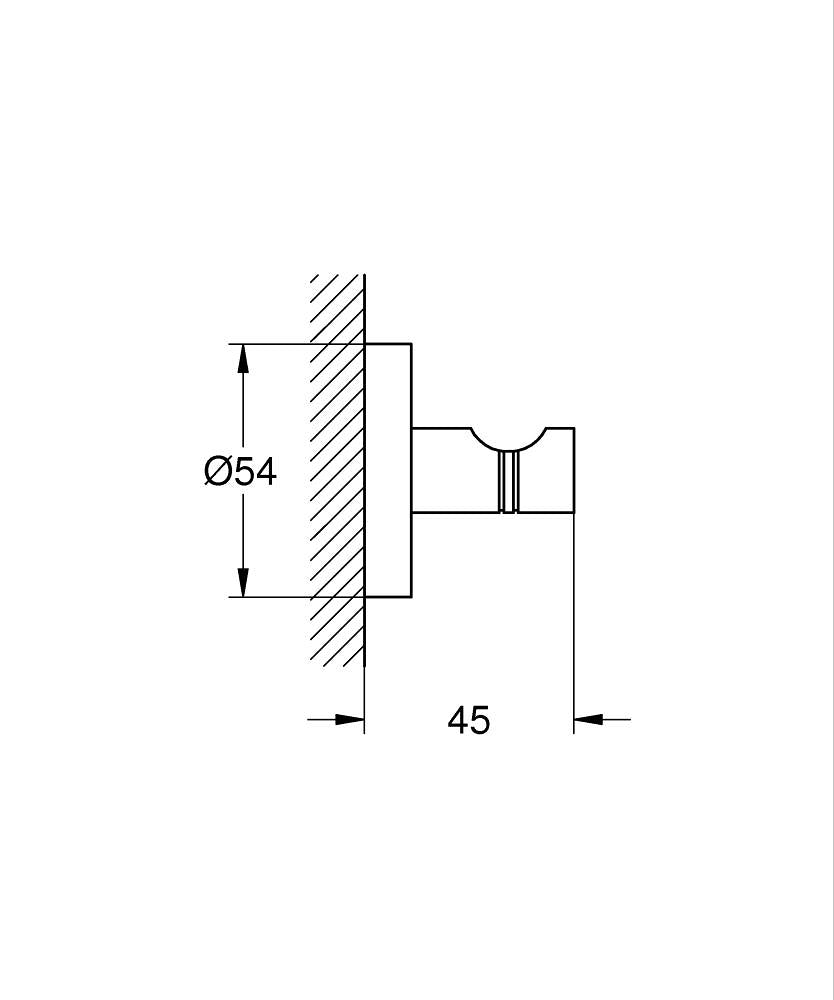 Grohe Bornoz Askısı Essentials Brushed Cool Sunrise - 40364GN1 teknik çizim
