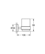 Grohe Diş Fırçalık Seti Essentials Krom - 40447001 teknik çizim