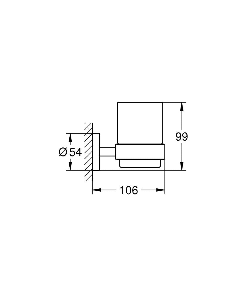Grohe Diş Fırçalık Seti Essentials Mat Siyah - 1022562430 teknik çizim