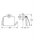 Grohe Tuvalet Kağıtlık Essentials Brushed Cool Sunrise - 40367GN1 teknik çizim