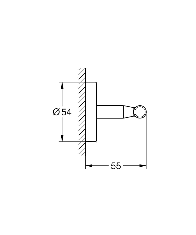 Grohe Baucosmopolitan Havlu/Bornoz Askılığı 40461001 teknik çizim
