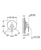 Grohe Lineare New Ankastre Banyo/Duş Bataryası - 19297001 teknik çizim