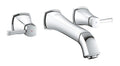 Grohe Grandera 3 Delikli Duvardan Lavabo Bataryası L-Boyut - 20623000