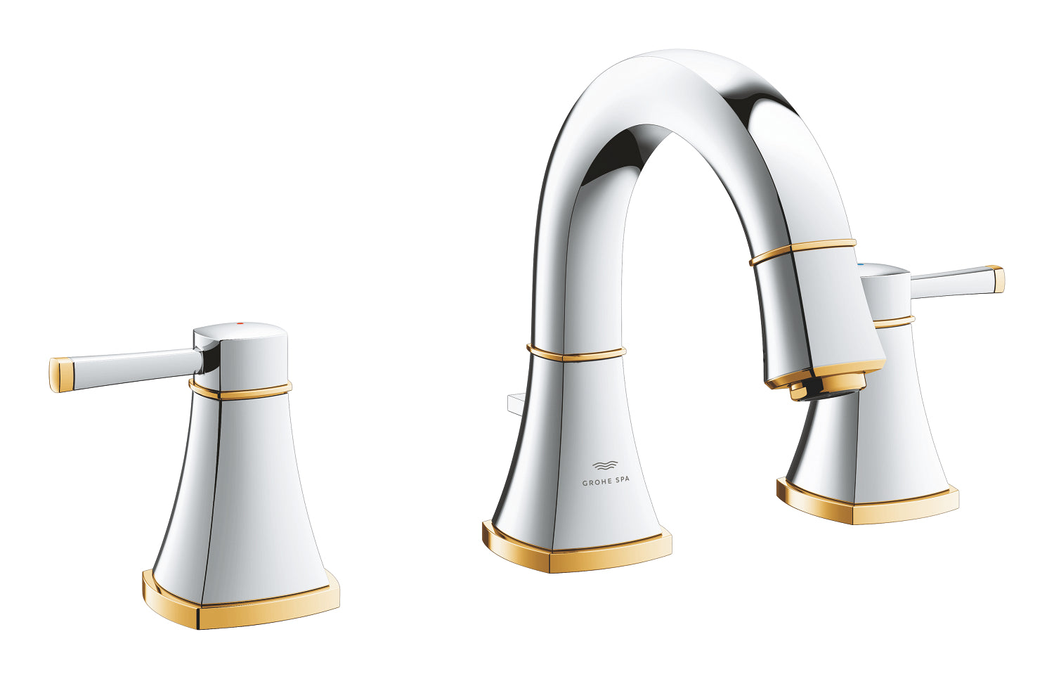 Grohe Lavabo Bataryası 3 Delikli Grandera M–Boyut Krom/Altın – 20624IG0