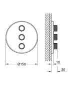 Grohe Grohtherm Smartcontrol Üç Noktadan Akış Kontrollü Kumanda - 29122000 teknik çizim
