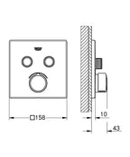 Grohe SmartControl Ankastre Mix Banyo Bataryası -29148000 teknik çizim