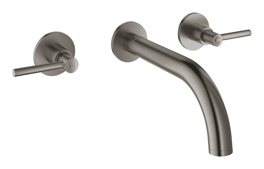 Grohe Atrio 3 Delikli Duvardan Lavabo Bataryası M-Boyut Brushed Hard Graphite - 20662AL0