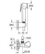 Grohe Taharet Sprey Takımı Tempesta Krom- 26357000 teknik çizim