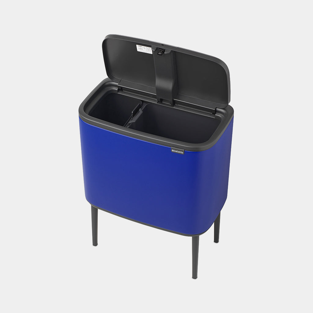 Brabantia Çöp Kutusu İki Bölmeli 11+23 litre Bo Touch Bin Mineral Powerful Blue   208348