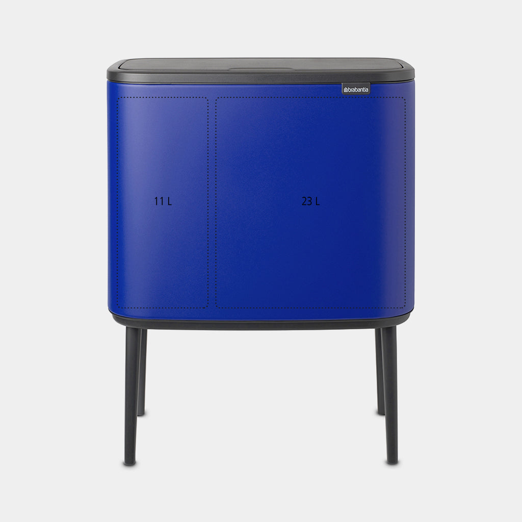 Brabantia Çöp Kutusu İki Bölmeli 11+23 litre Bo Touch Bin Mineral Powerful Blue   208348