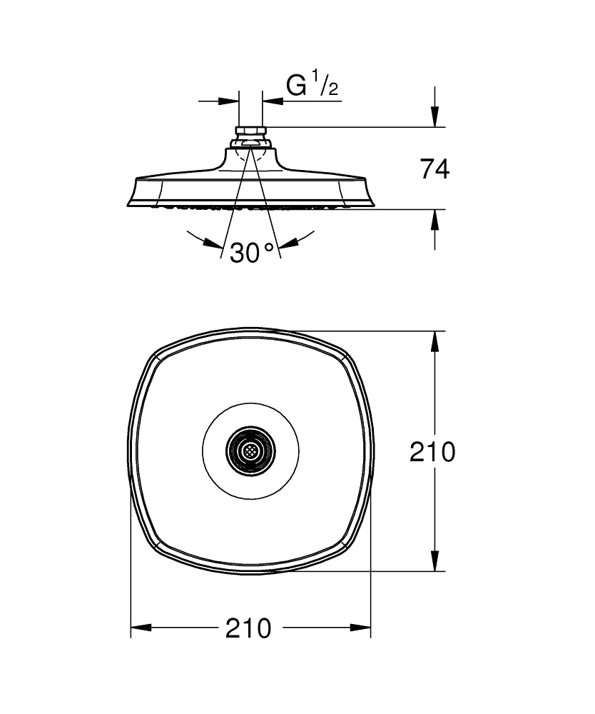 Grohe Rsh Grandera 210 Headshower - 26898000 teknik çizim