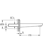 Grohe Lineare Çıkış Ucu- 13383001 teknik çizim