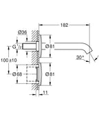 Grohe Fotoselli Duv. Ank. Lavabo Bat. Elekt. Tek Su Girişi 36447000 teknik çizim