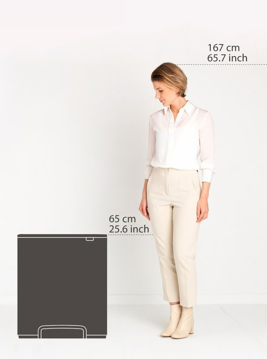 Brabantia Çöp Kutusu İki Bölmeli 30+30 Lt Bo Pedal Bin Platinium 211546