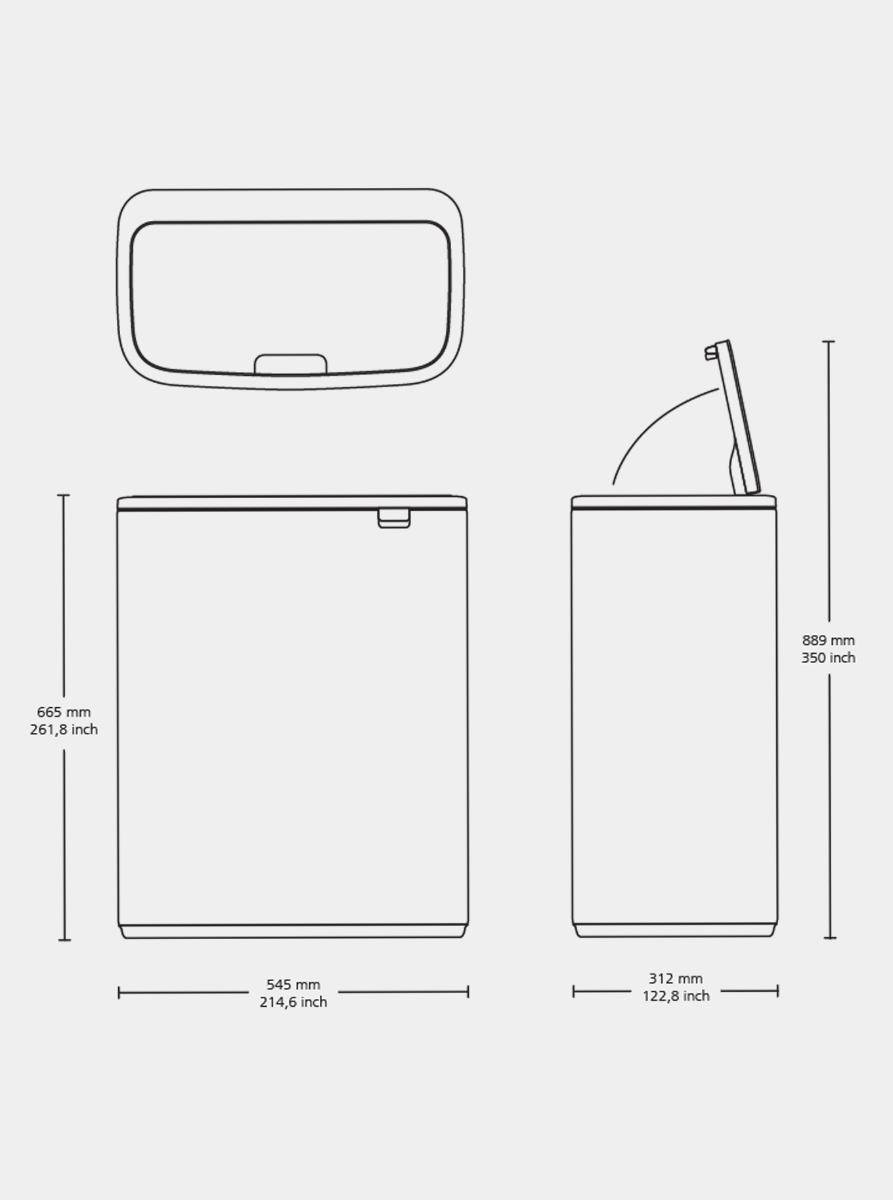 Brabantia Çöp Kutusu İki Bölmeli 30+30 Lt Bo Pedal Bin Platinium 211546