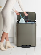 Brabantia Çöp Kutusu İki Bölmeli 30+30 Lt Bo Pedal Bin Platinium 211546