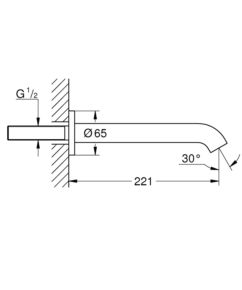 Grohe Essence Çıkış Ucu Hard Graphite - 13449A01 teknik çizim
