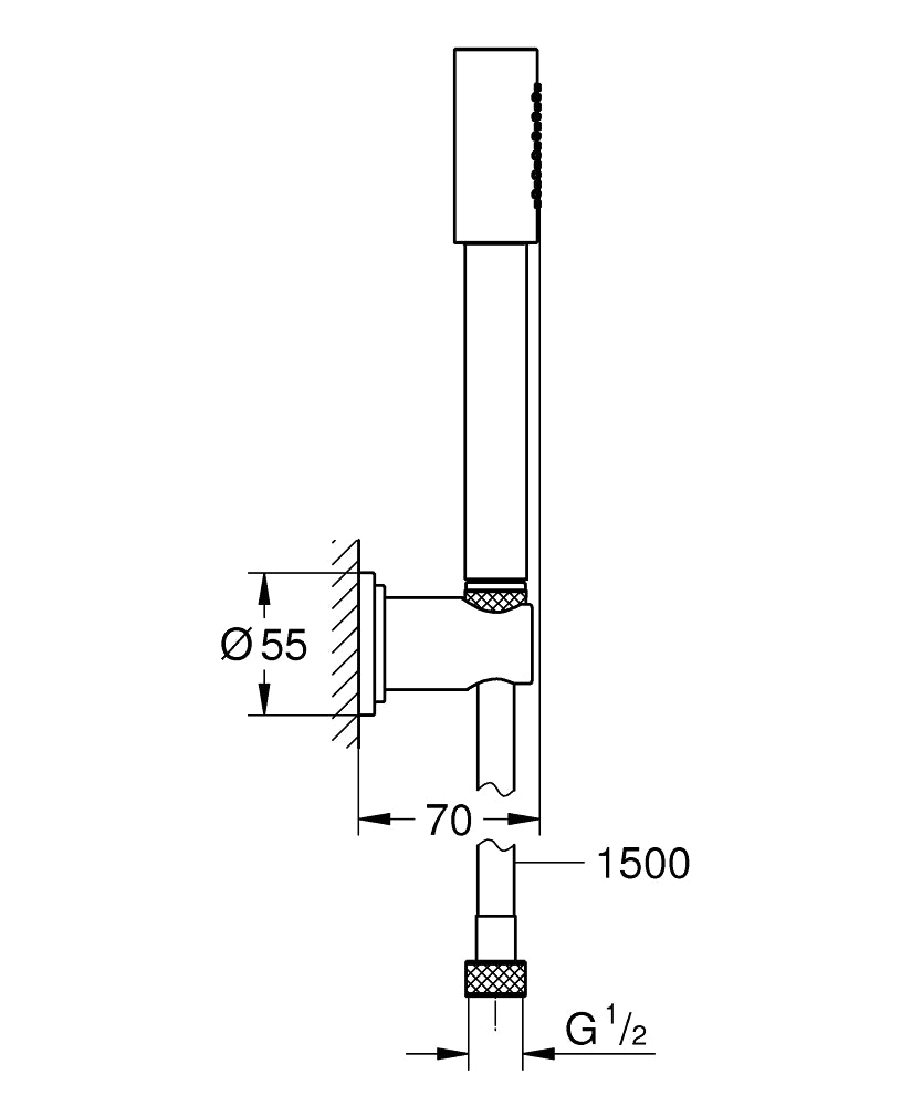 Grohe Rainshower  Aqua  Stick Duş Seti - 26892000 teknik çizim