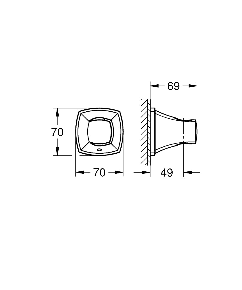 Grohe El Duşu Askısı Grandera Krom/Altın – 26896IG0 teknik çizim