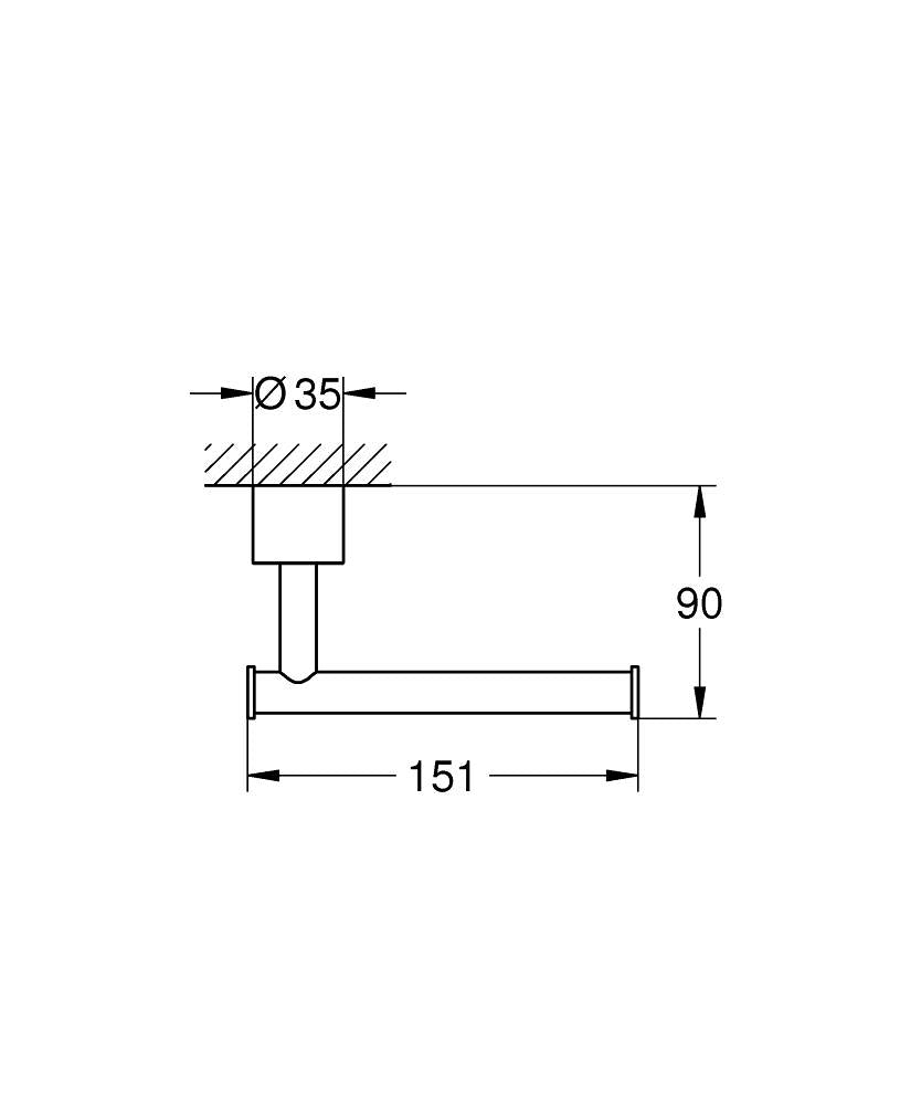Grohe Atrio Tuvalet Kağıtlığı Krom – 40891000 teknik çizim