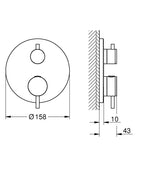 Grohe Atrio Termostatik Banyo/Duş Bataryası - 24358000 teknik çizim