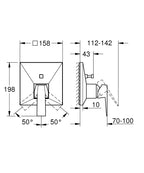 Grohe Allure Brilliant Ohm Trimset Bath - 24279000 teknik çizim