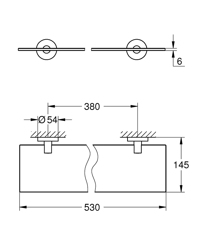Grohe Essentials Cam Raf - 40799001 teknik çizim
