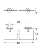 Grohe Essentials Cam Raf - 40799001 teknik çizim