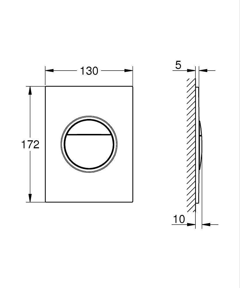 Grohe Nova Cosmopolitan S Kumanda Paneli Brushed Cool Sunrise - 37601GN0 teknik çizim