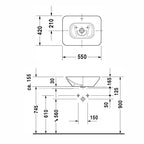 Duravit Lavabo Bacino Çanak 55 x 42 cm, Beyaz 0334520000