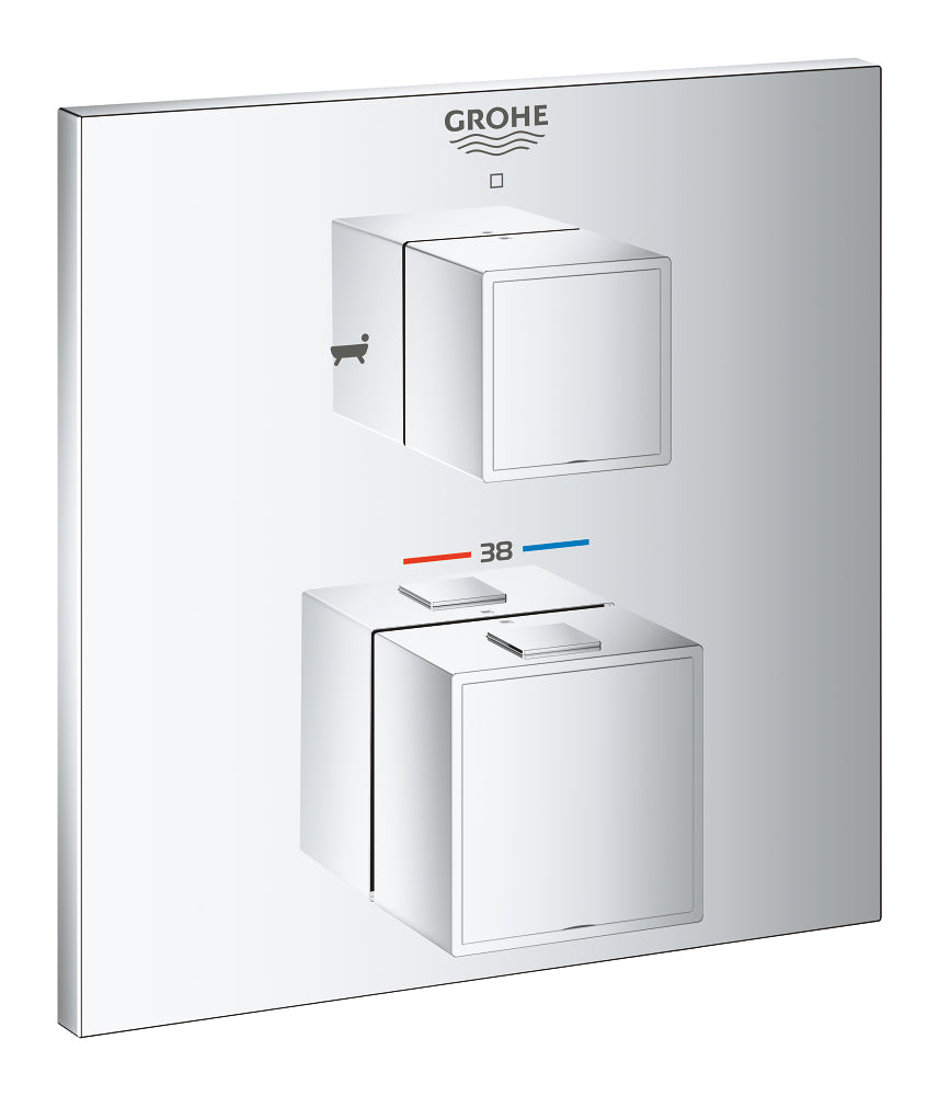 Grohe Grohtherm Cube Termostatik Banyo Duş Bataryası 2 çıkışlı divertörlü- 24155000