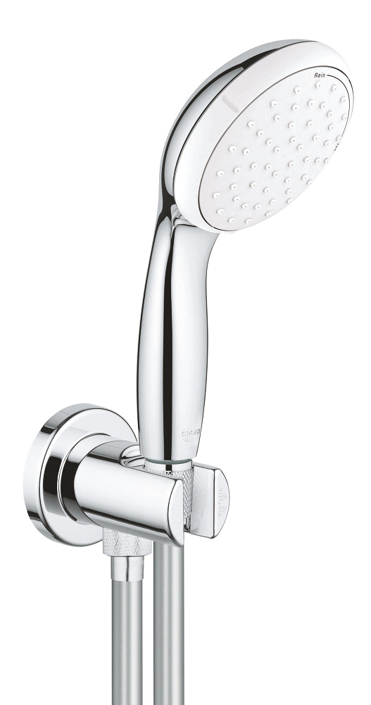Grohe Temposta 100 El Duşu Askılı Su Çıkış Dirseği, El Duşu ve Spiral Hortum 26406001