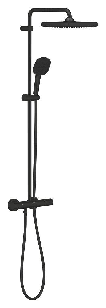 Grohe Tempesta System 250 Cube Duvara Monte Termostatik Bataryalı Duş Sistemi Mat Siyah - 266892431