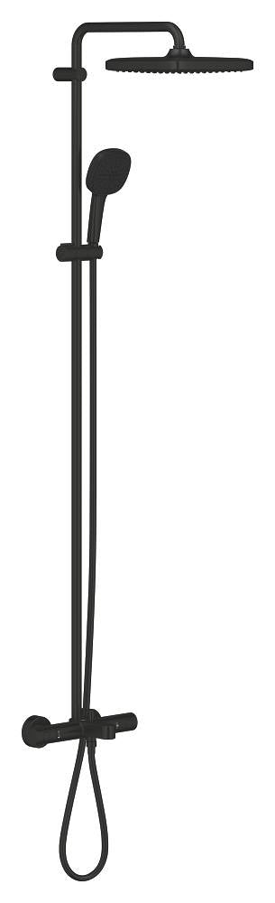 Grohe Tempesta System 250 Cube Duvara Monte Termostatik Bataryalı Duş Sistemi Mat Siyah - 266912431